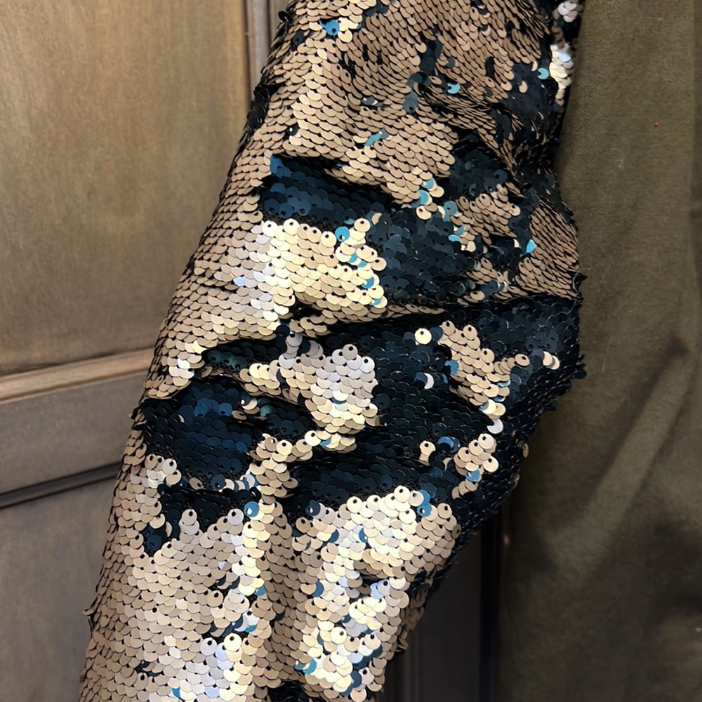Light weight hooded jacket with sequin sleeves - Picture 3 of 3
